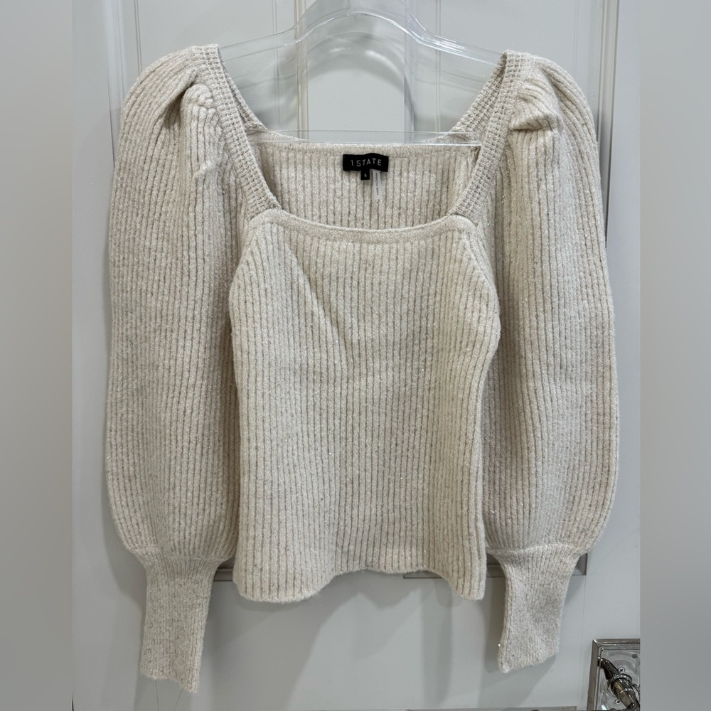 1. State Women's Ribbed Cream Sweater